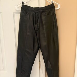 Women’s Black Leather Pants
